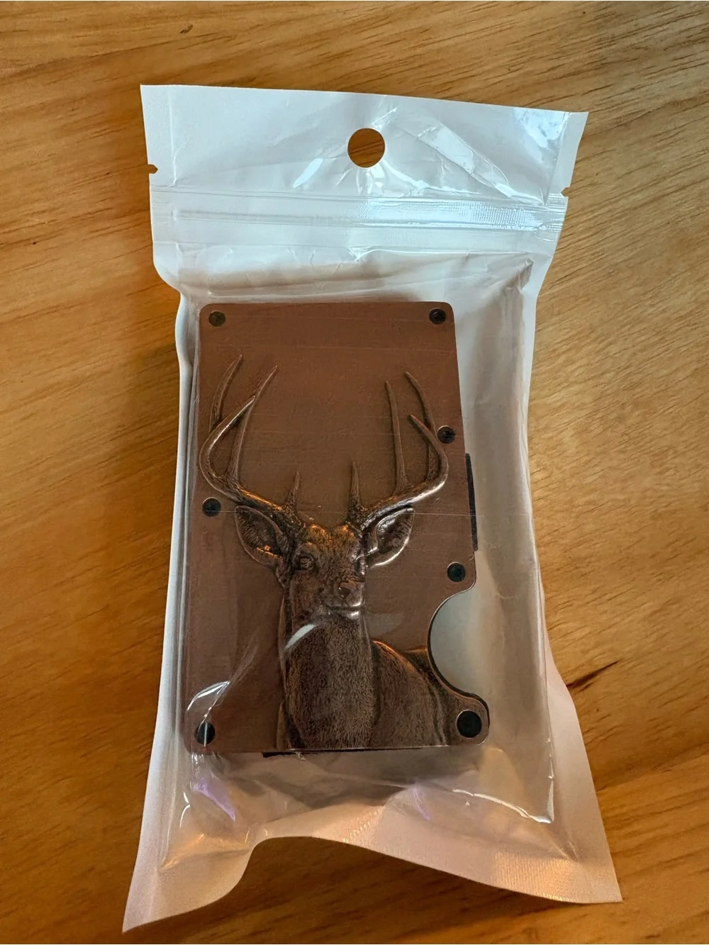 Copper Deer Relief Money Clip - Rustic Copper Finish